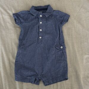 Baby Blue Denim Romper